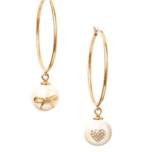 KATE SPADE • Grandma's Closet Pearl Hoop Earrings NEW